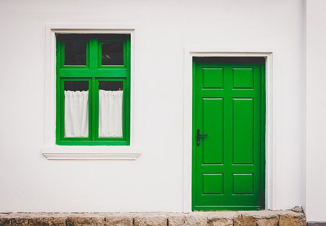 zelené dveře